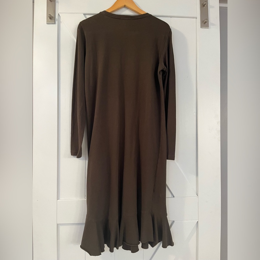 Zara Brown/Green Long Sleeve Dress - Picture 4 of 7